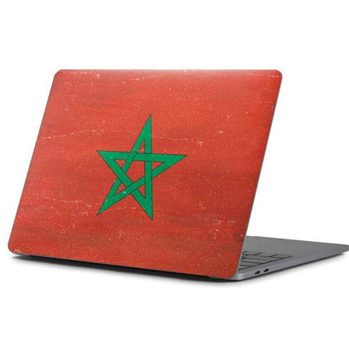 Morocco Flag Distressed Apple MacBook Pro 13-inch Skin